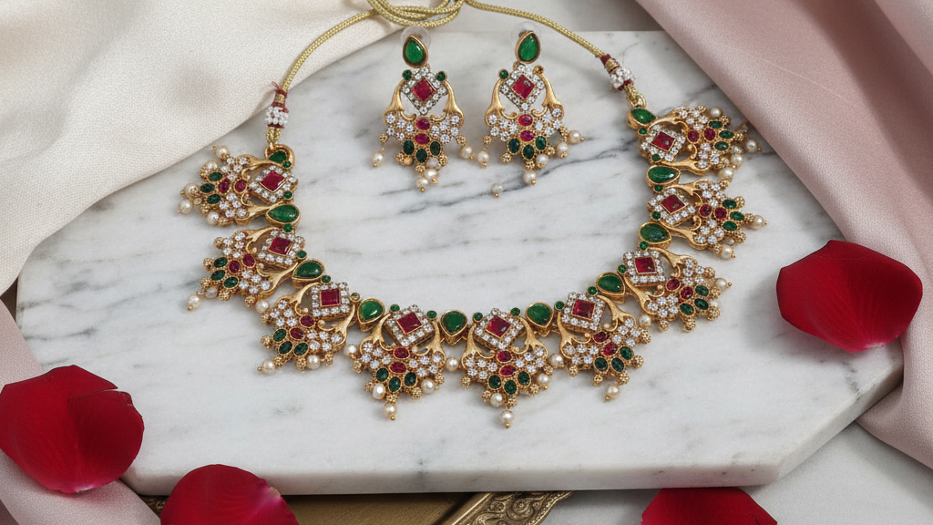 White Stone Kemp Necklace
