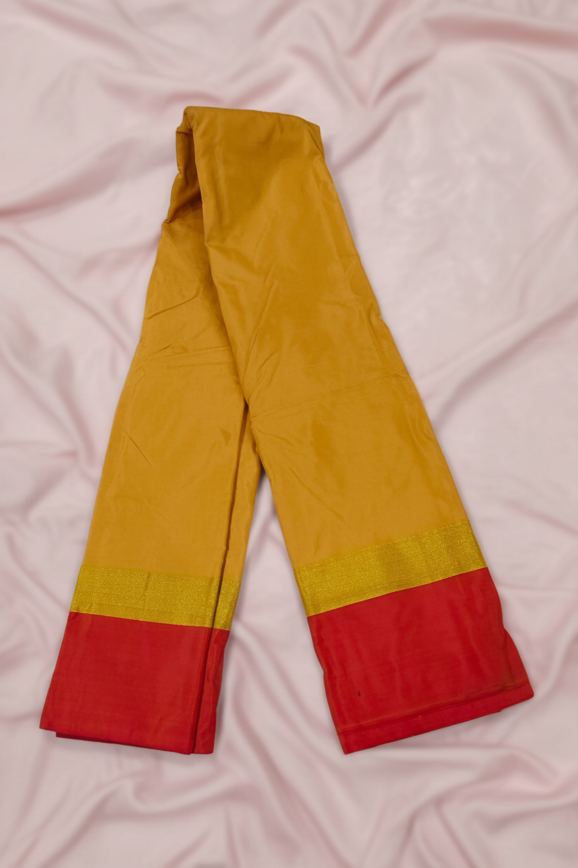 Yelllow Plain Poly Silk