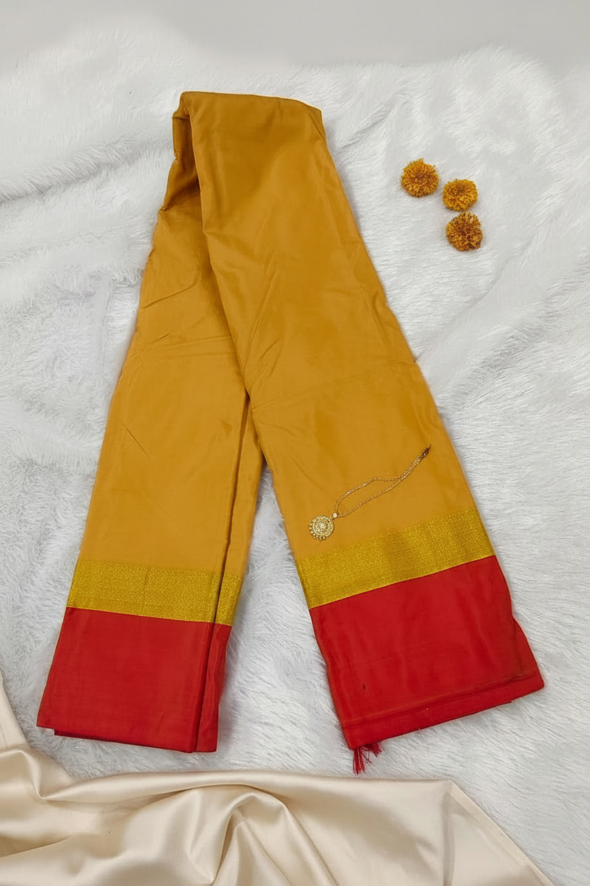 Yelllow Plain Poly Silk