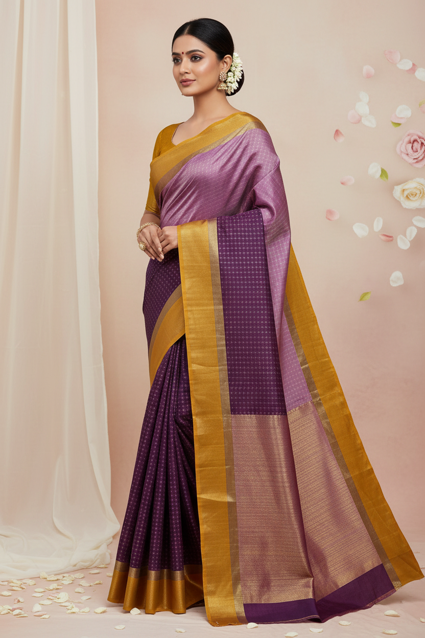 Yellow Border Arni Silk Saree 