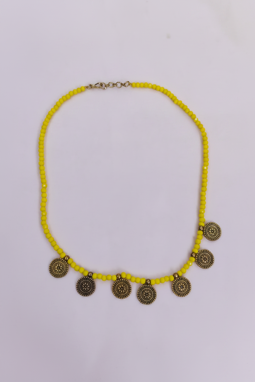 Yellow Chain Crystal Coin 