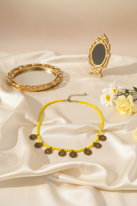 Yellow Crystal Coin Chain 