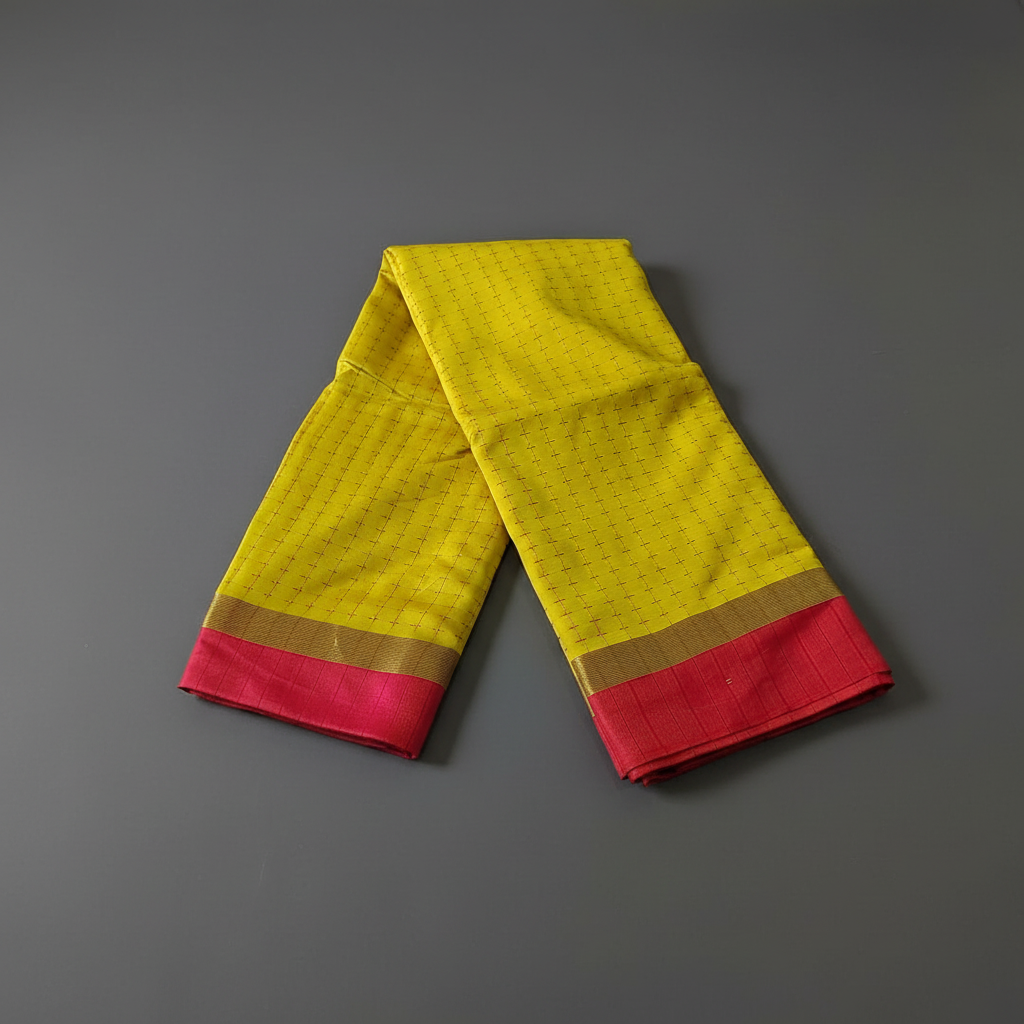 Mustard Yellow Silk Saree