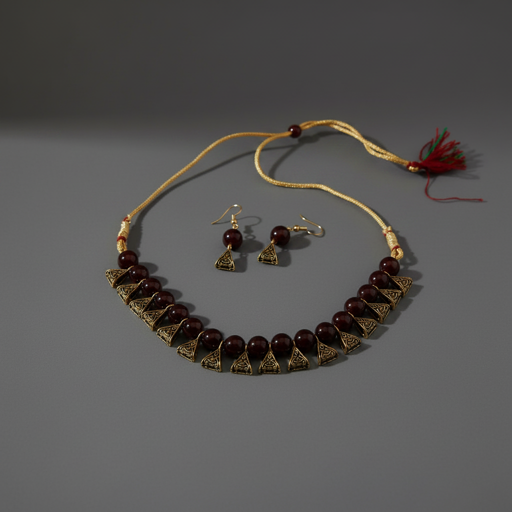 Bead Chain Black Glass 