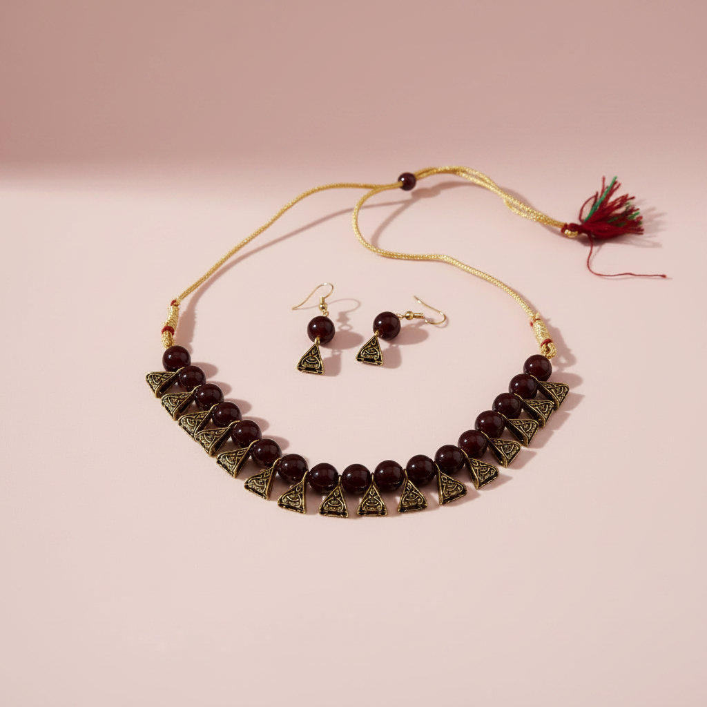 Black Glass Bead Chain 