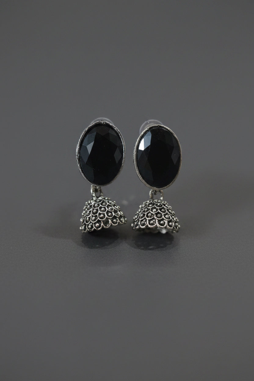 black_jumka_earrings