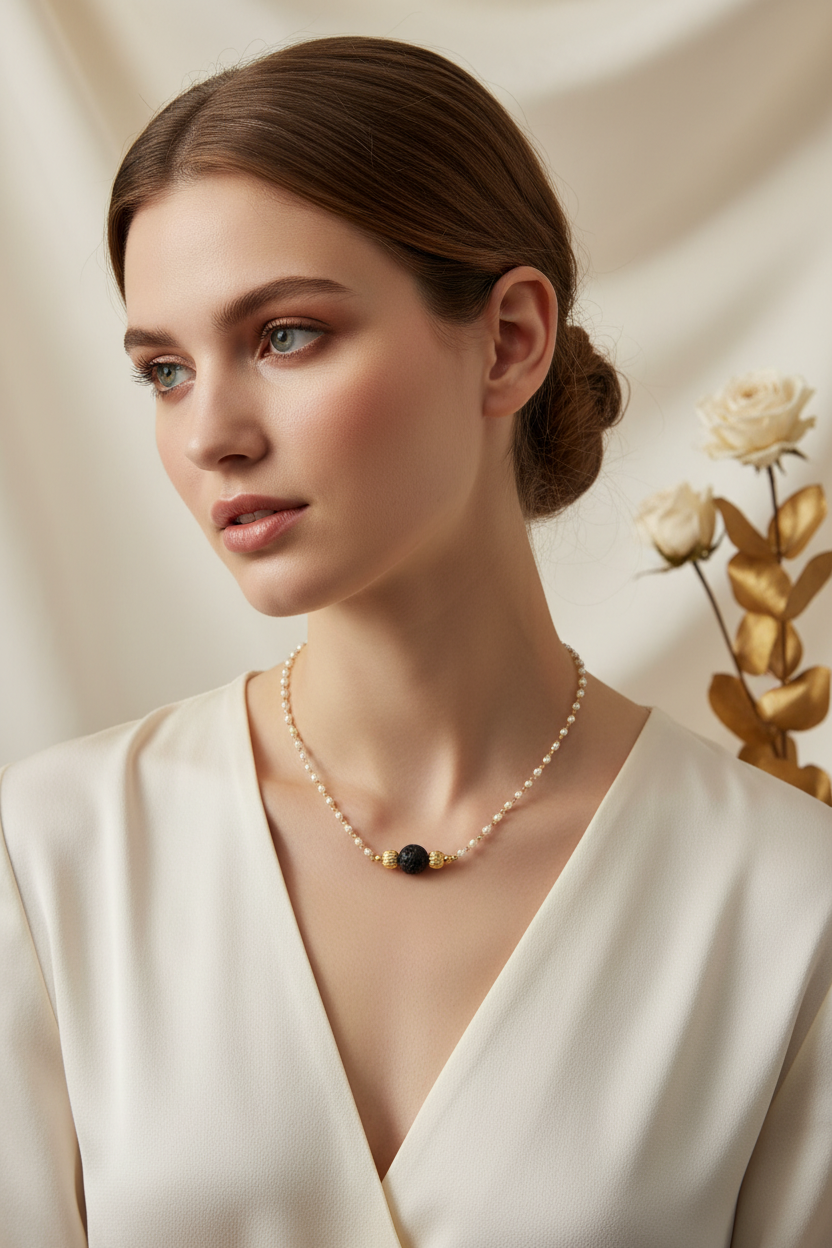 Black Rose Pearl chain 