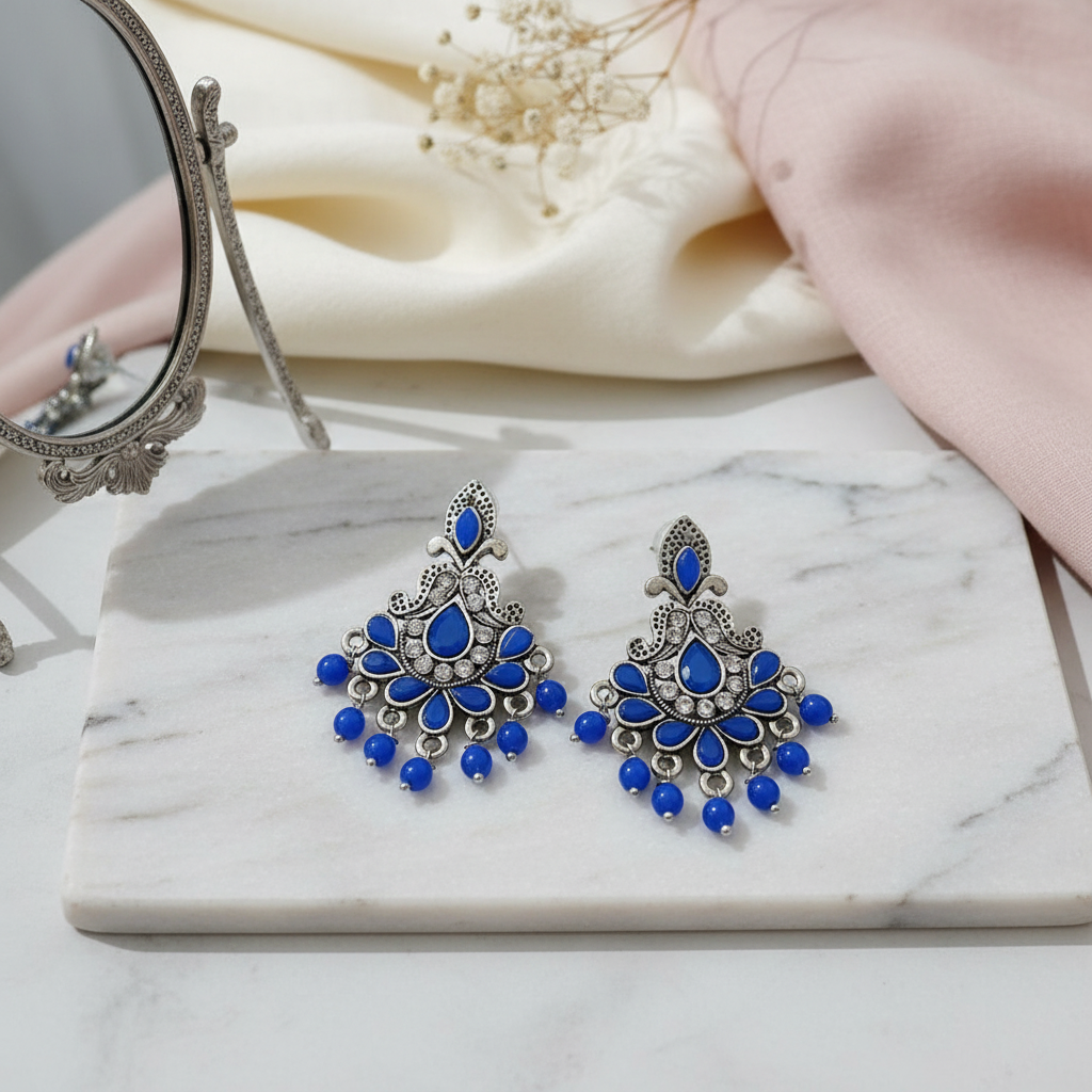 blue earrings