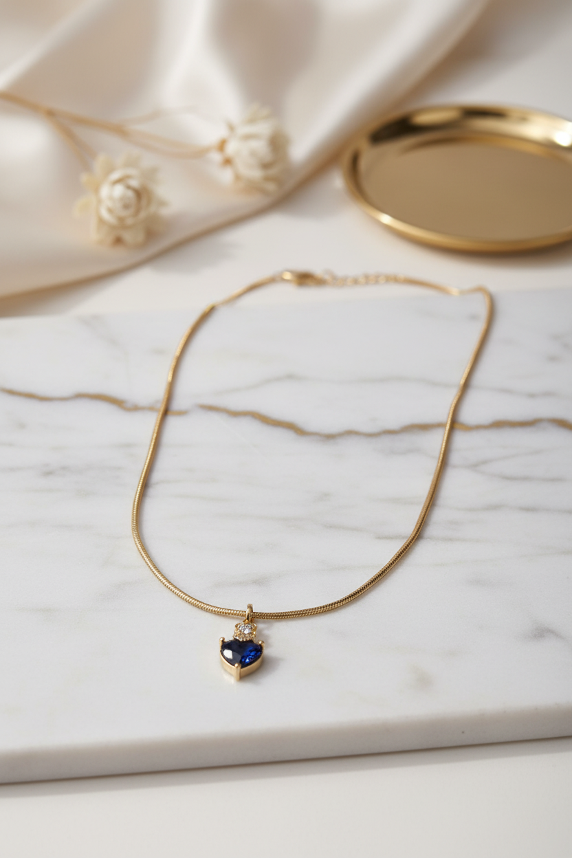 blue heart palak chain