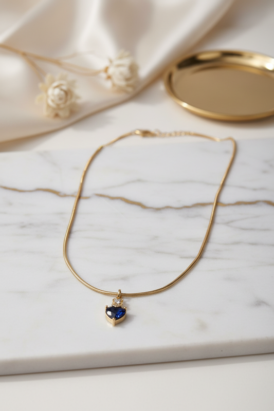 blue heart palak chain