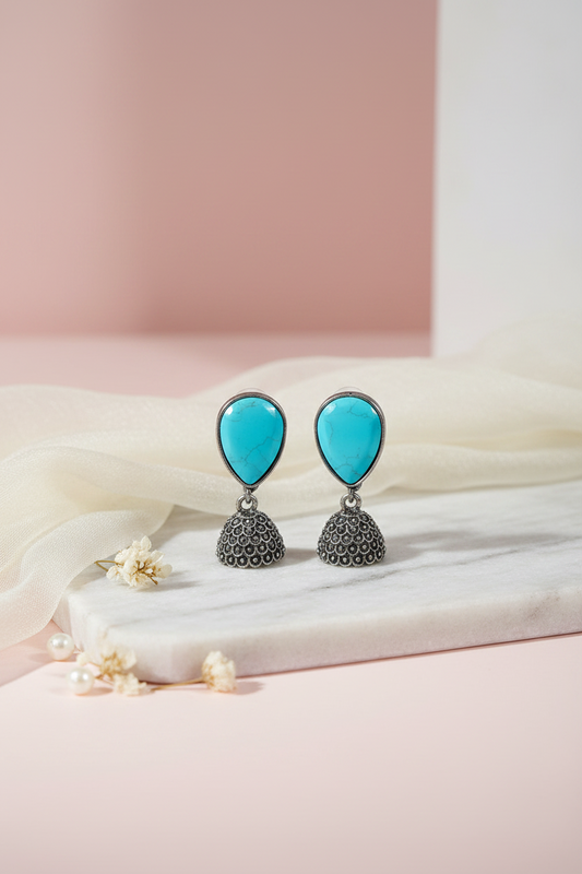 Blue Tear Drop Earrings