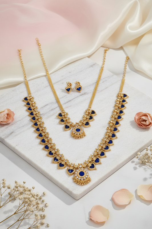 Blue kerala palak Necklace 