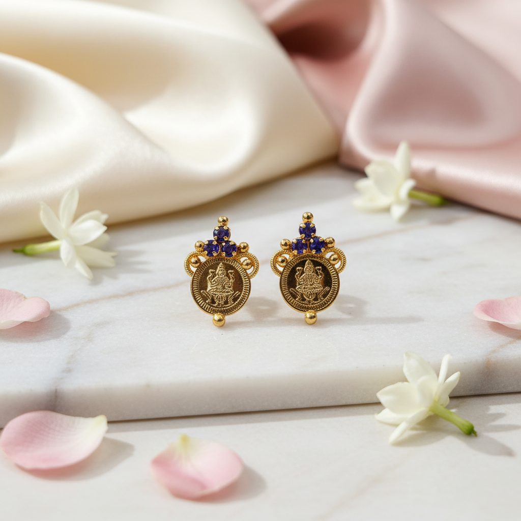 Blue Stone Lakshmi Stud 