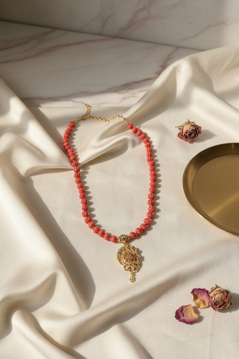 Coral Bead Chain 