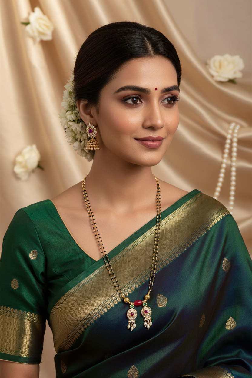 Coral bead Inbetween mangalsutra 
