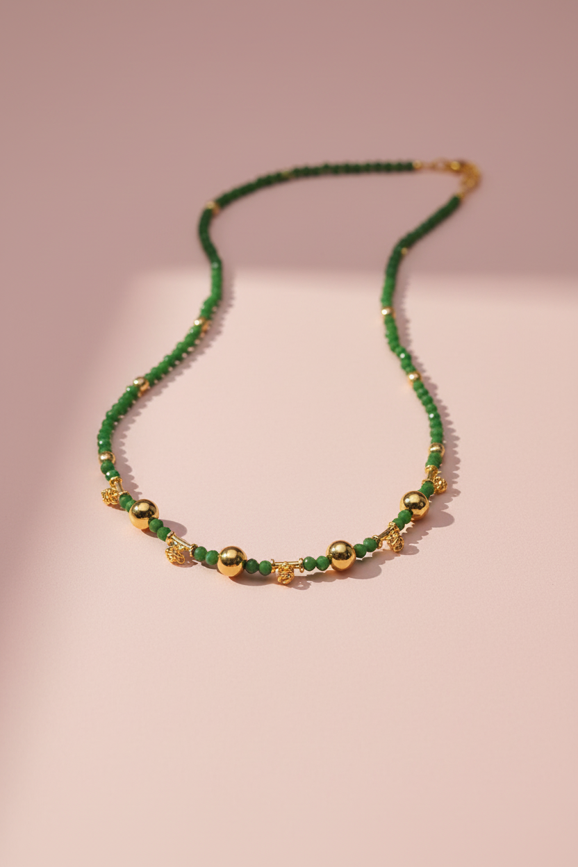 Crystal Green bead Chain