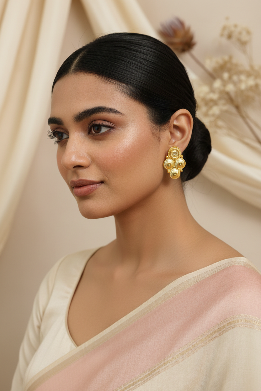 Diamond Round Shape Earrings 