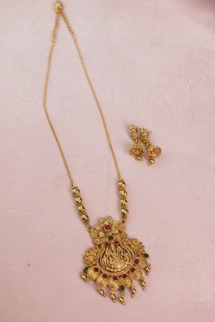 Floral Lakshmi Matte Chain 