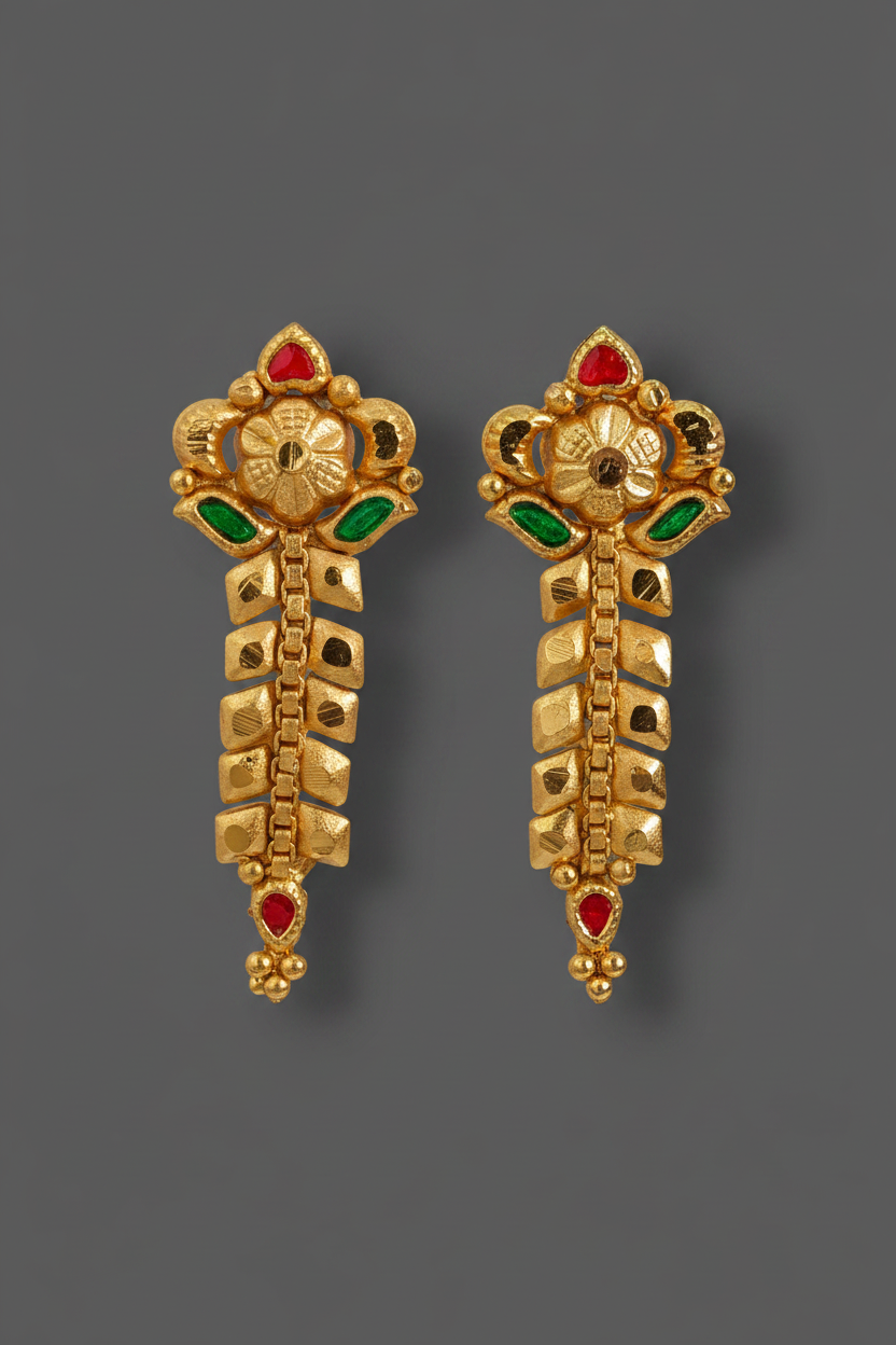 Floral Leaf Earrings 