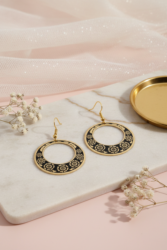 Gold Ring Earrings