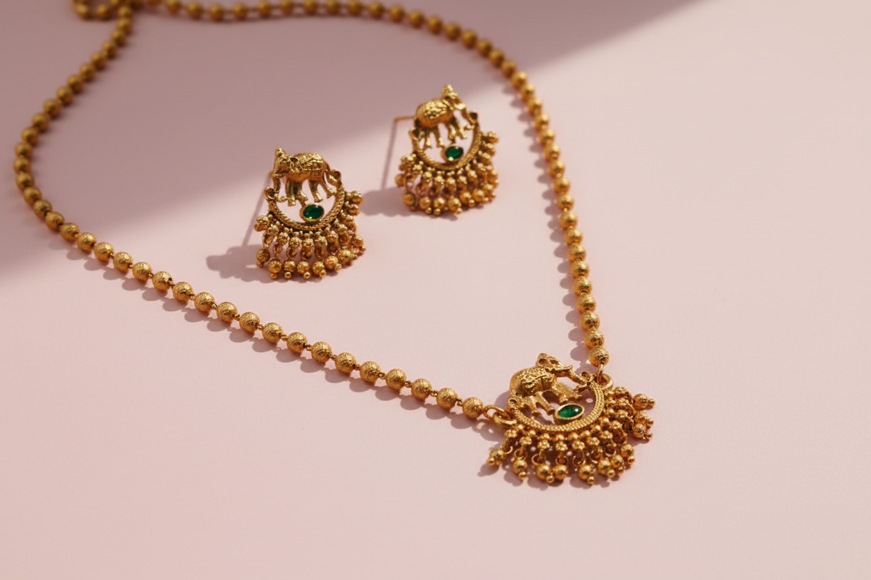 gold beads choker