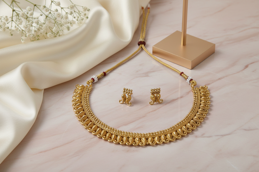 Gold Finish Mango Necklace 