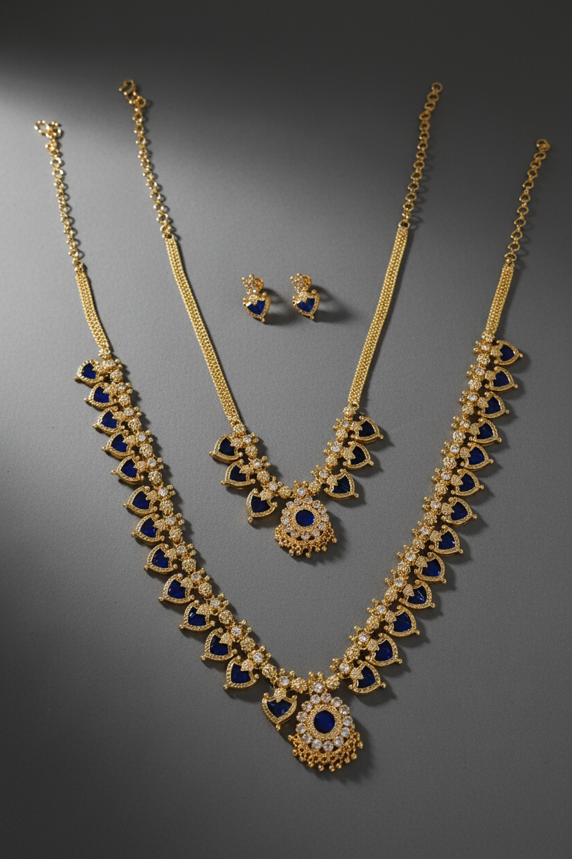 Gold Finish Palak Necklace 