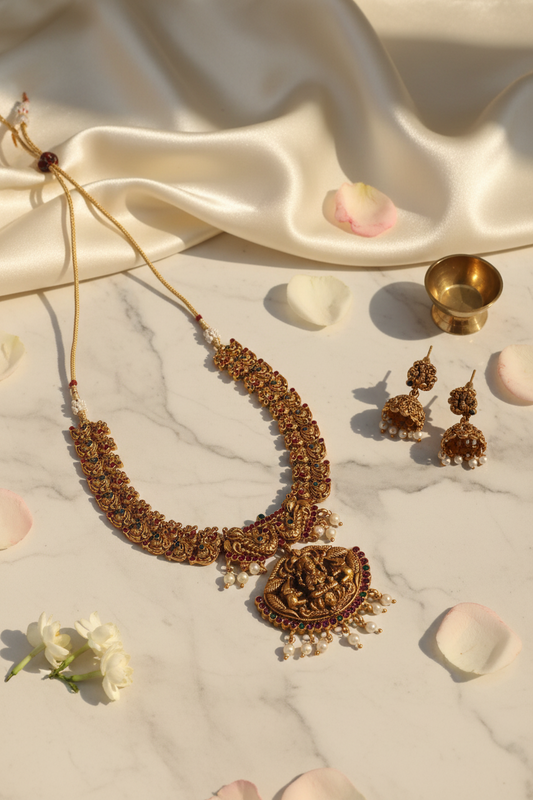 gold lakshmi necklace