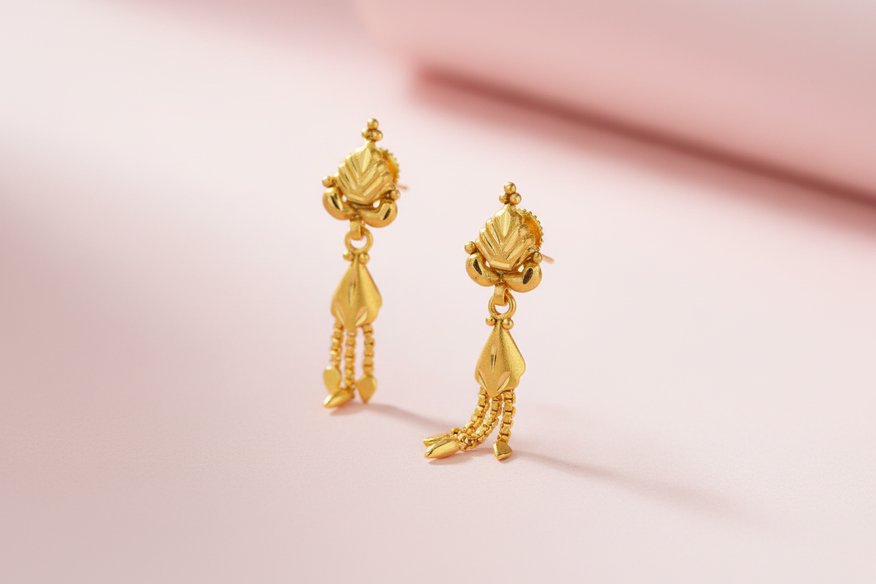 gold leaf earrings