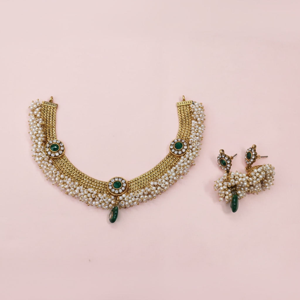 gold pearl choker