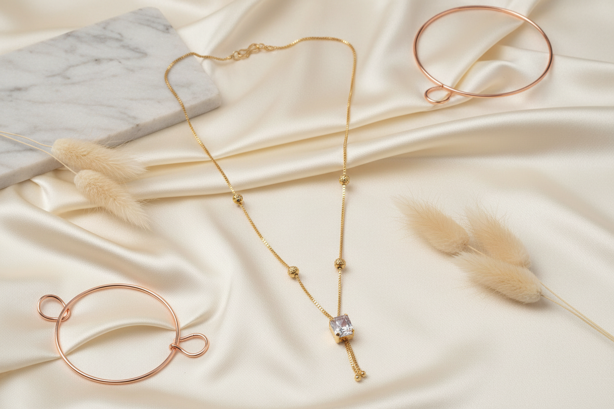 gold replica crystal chain