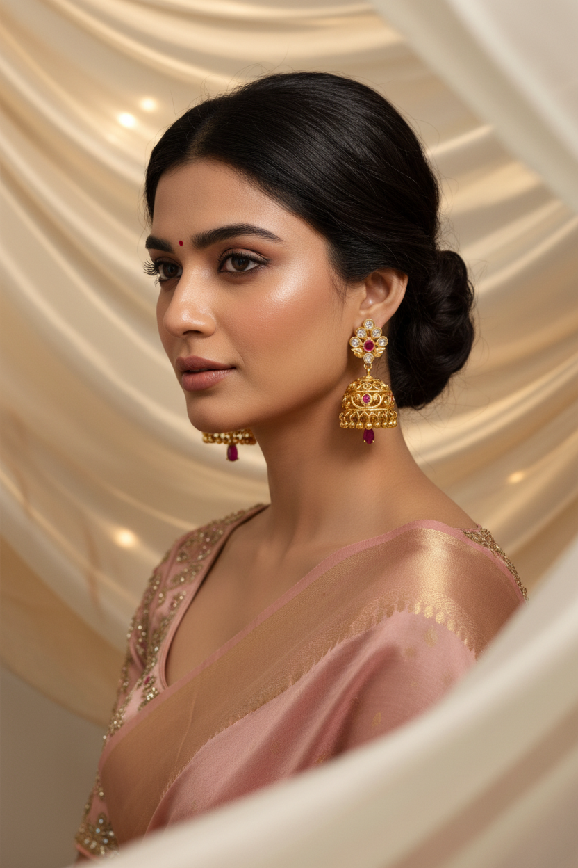 Gold Replica Impon Jhumkas 