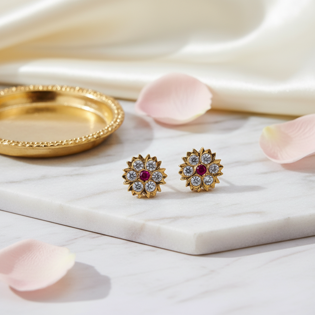 Gold Replica Stone Stud