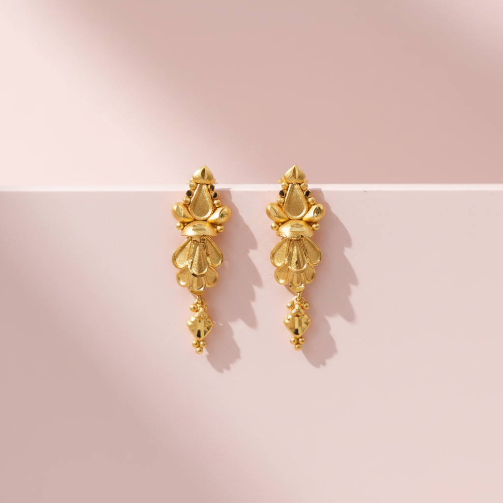 Golden Feather Earrings 