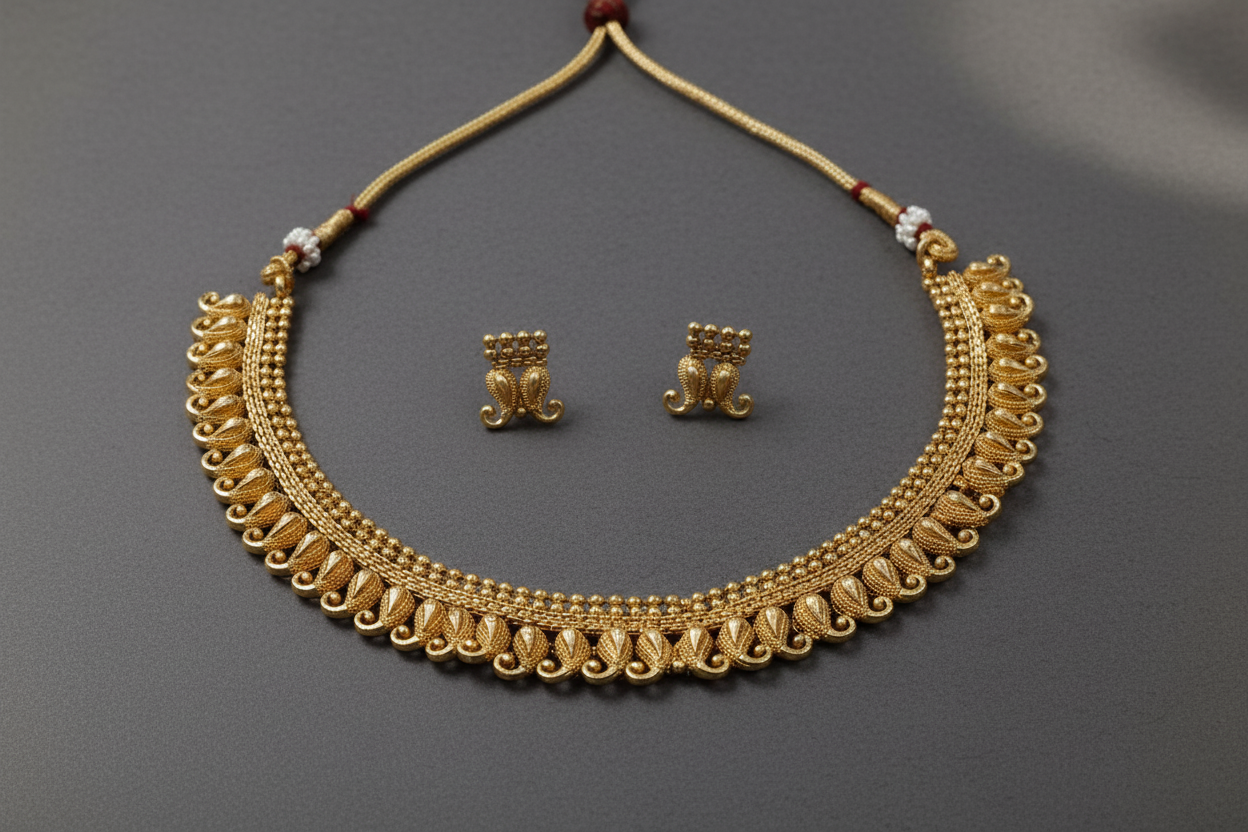 Golden Finish Mango Necklace