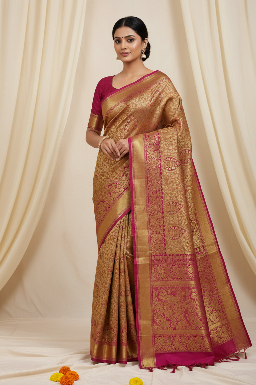 golden_glow_pink_saree