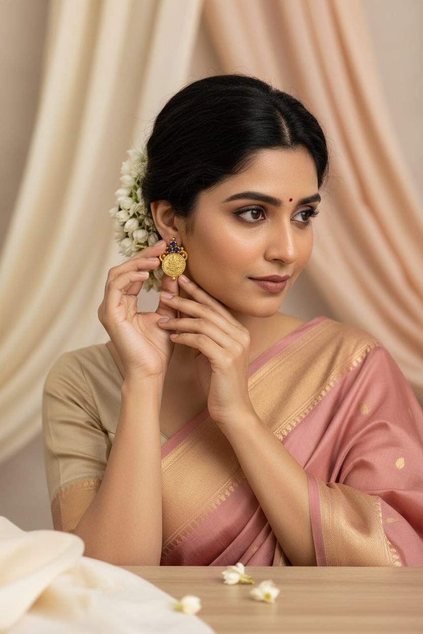 Golden Lakshmi Earrings