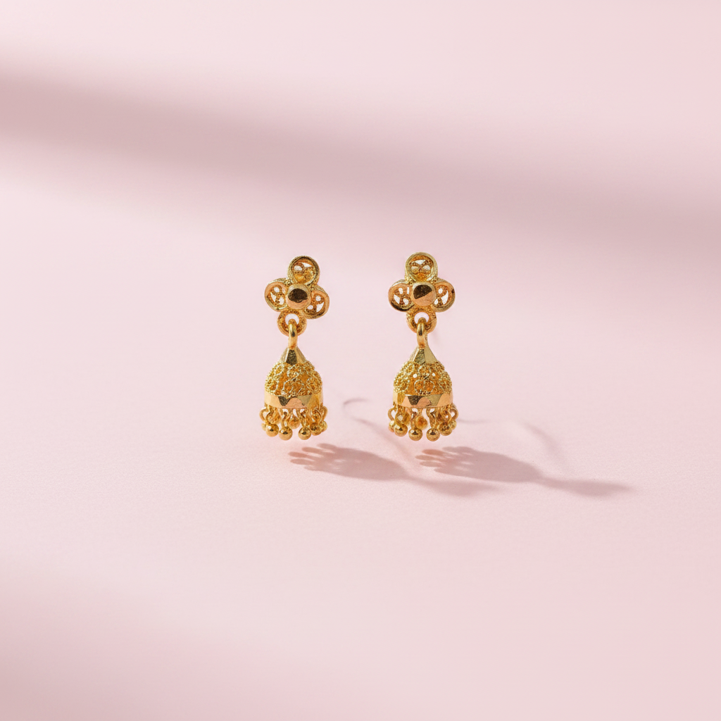 Golden mini jhumka