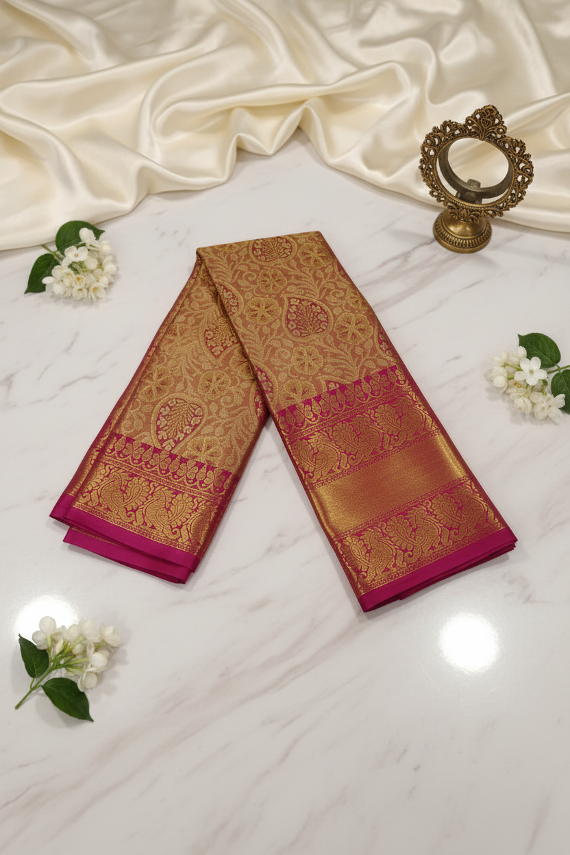 golden_pink_glow_saree