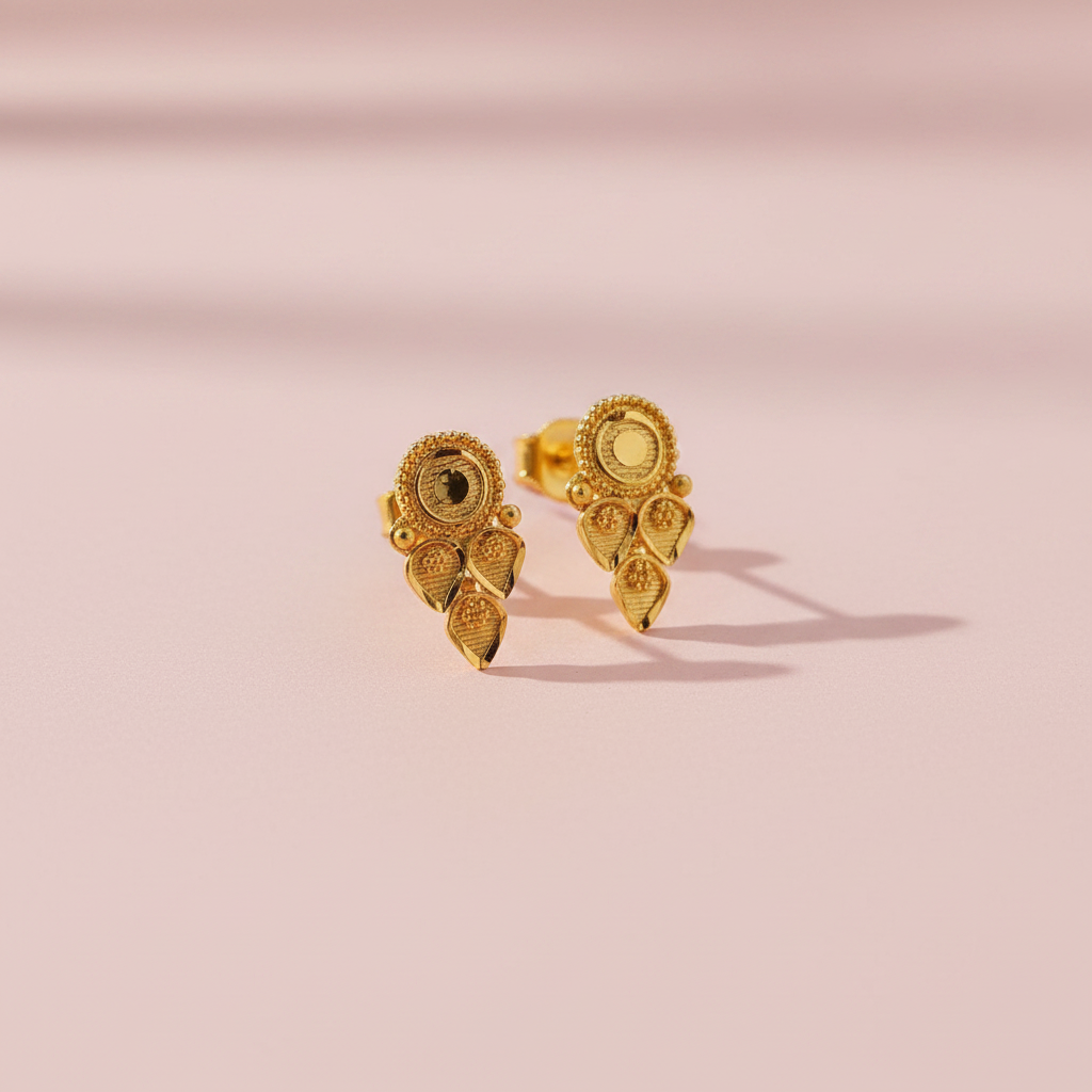 Golden Teardrops Earrings 