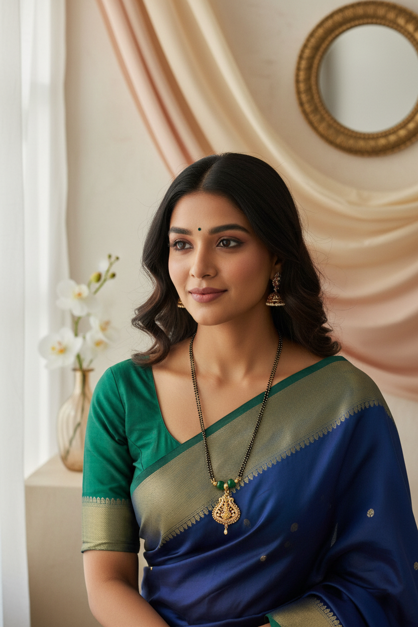 Green Bead Mangalsutra 