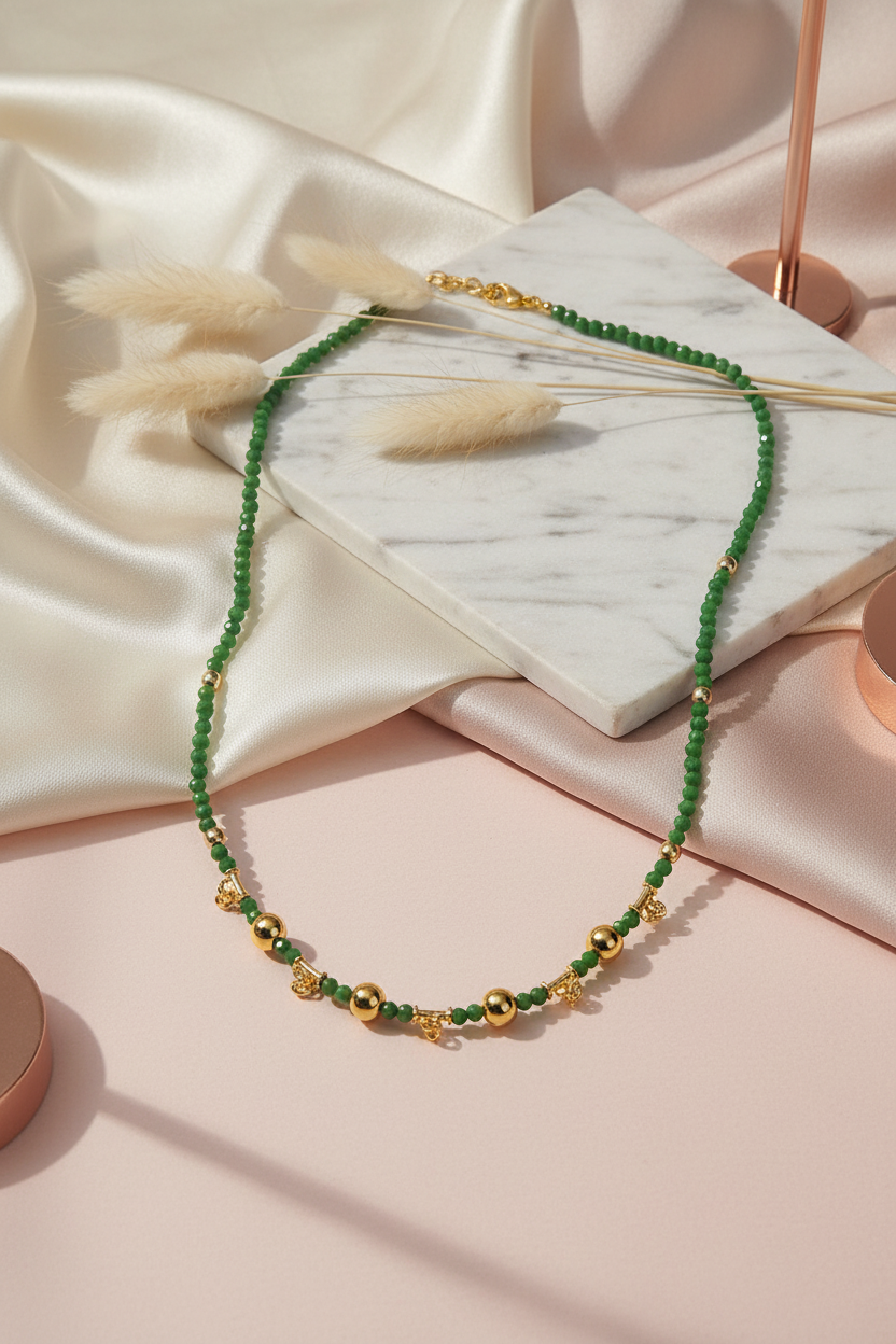 Green Crystal Bead Chain