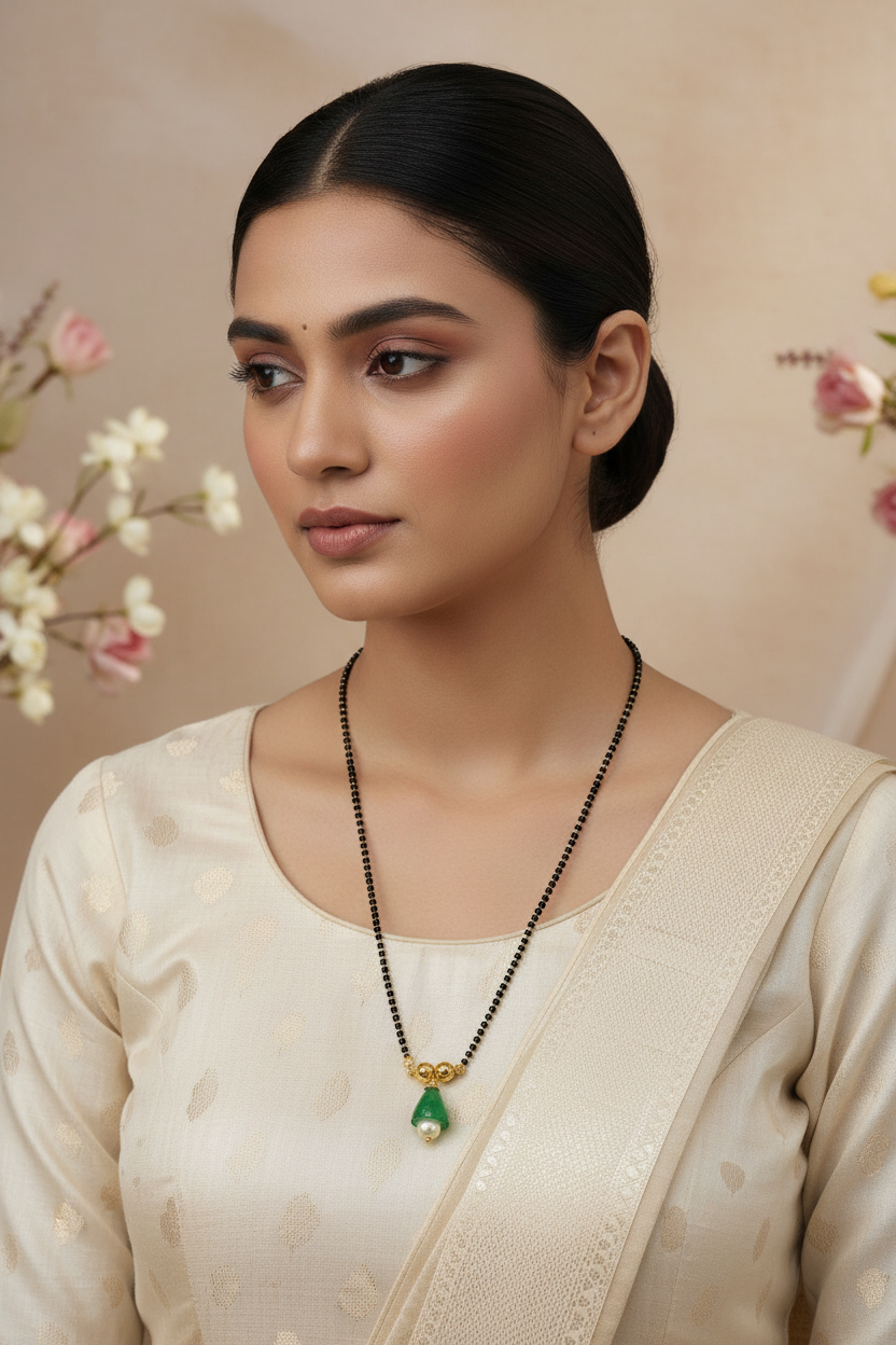 green_glass_mangalsutra