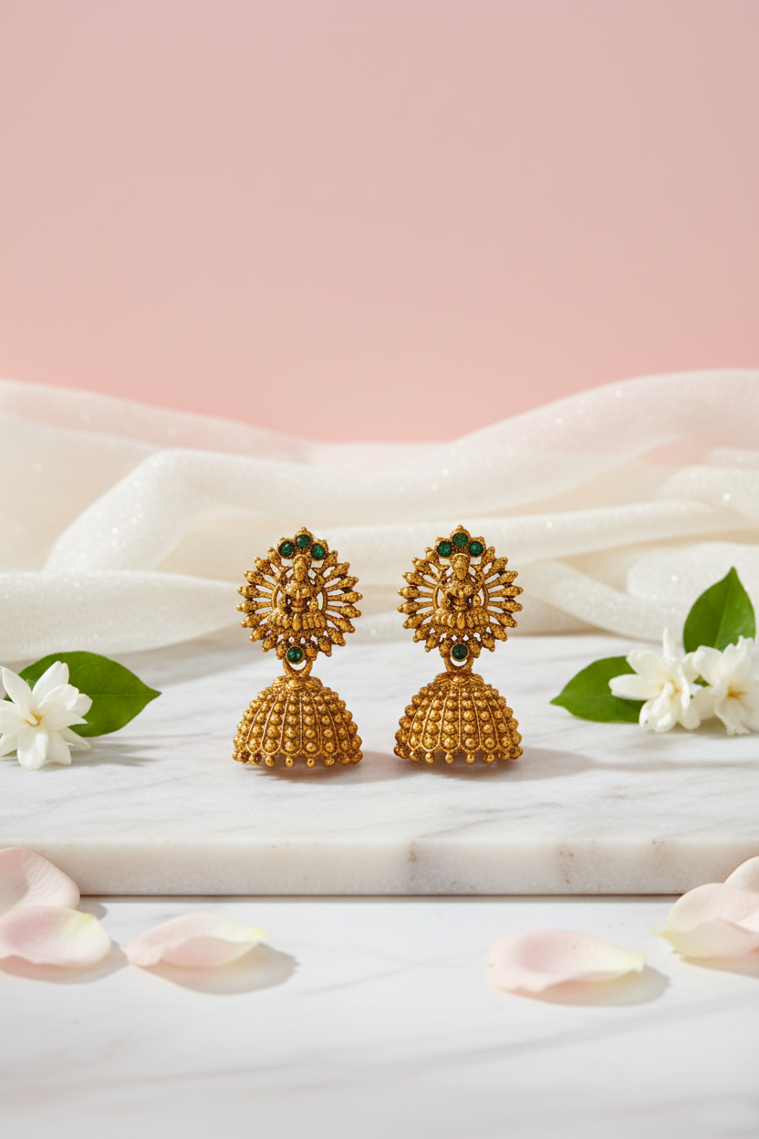 green_matte_lakshmi_earrings