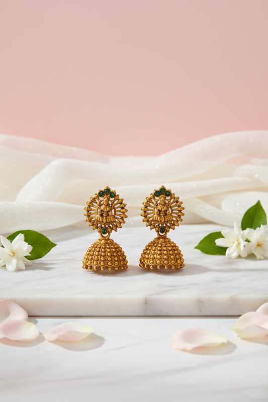 green_matte_lakshmi_earrings