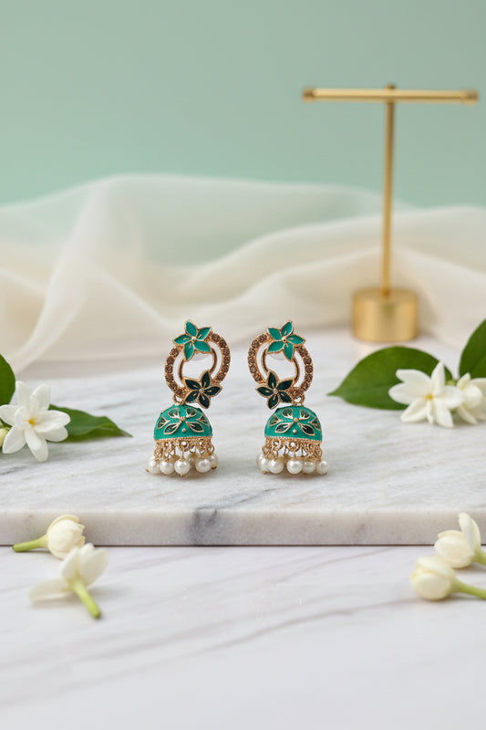 green_meenakari_earrings