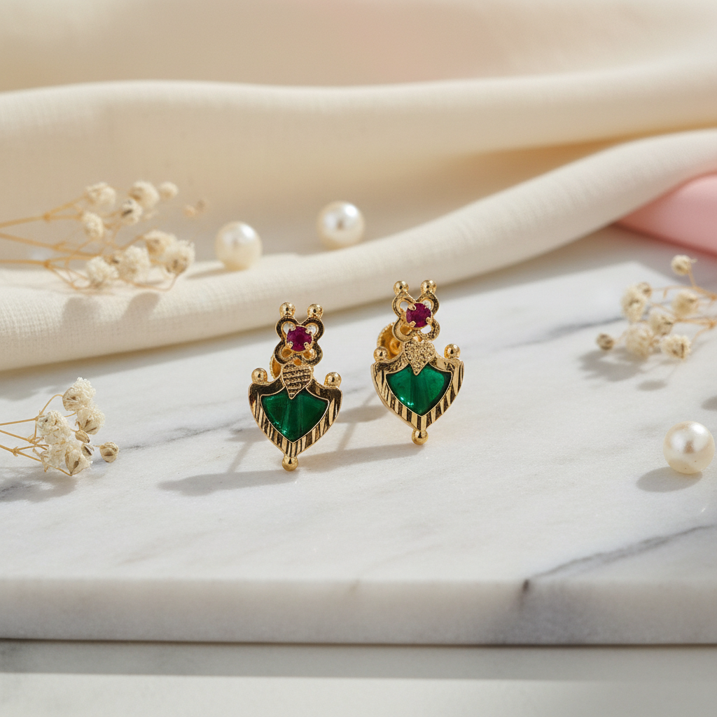 Green Palak Earrings 