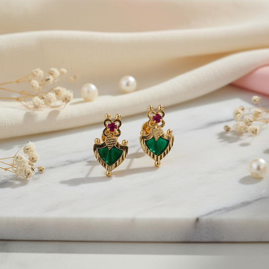 Green Palak Earrings 