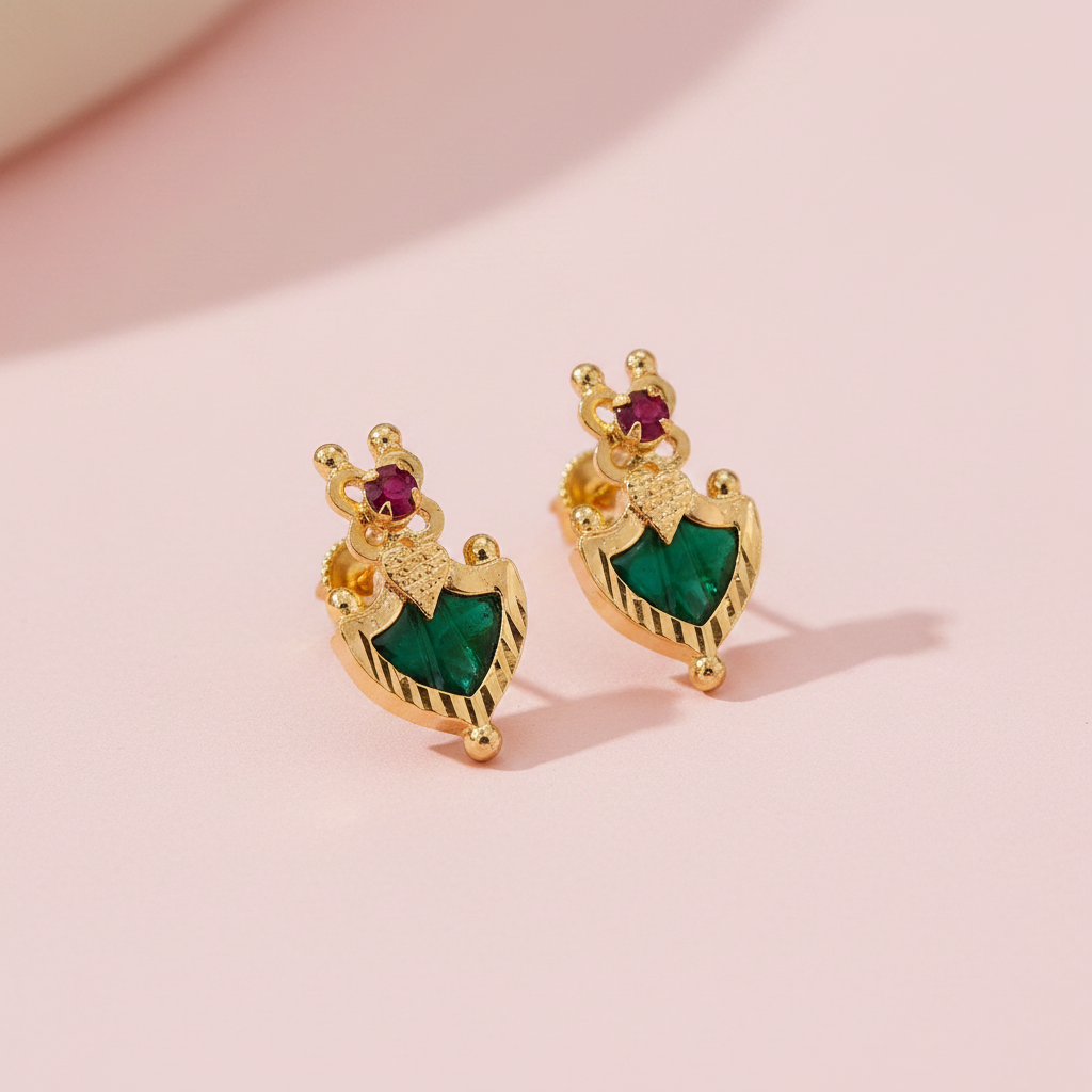 Green Palak Studs