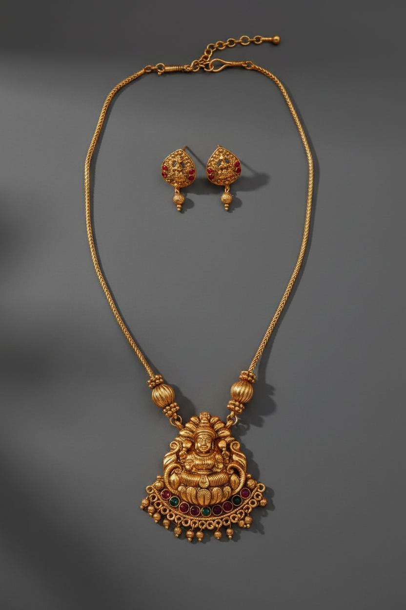 Gold Matte Lakshmi Chain